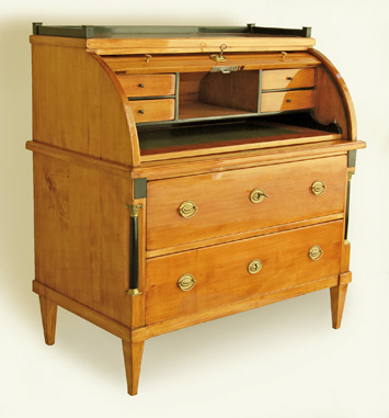 Biedermeier Rollsekretär - Rollklappe auf